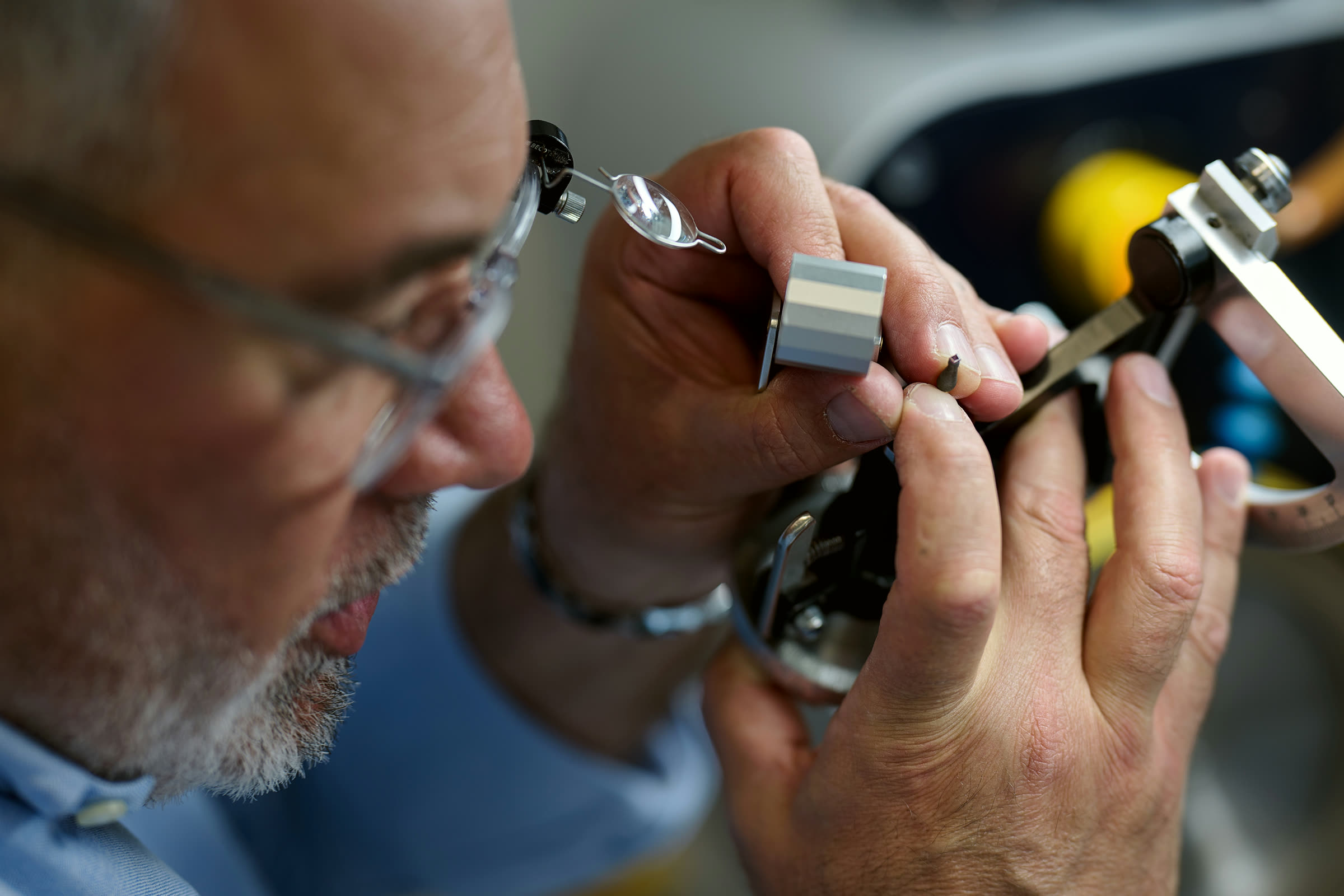 Close-up manufacturing work at the NIRU facility