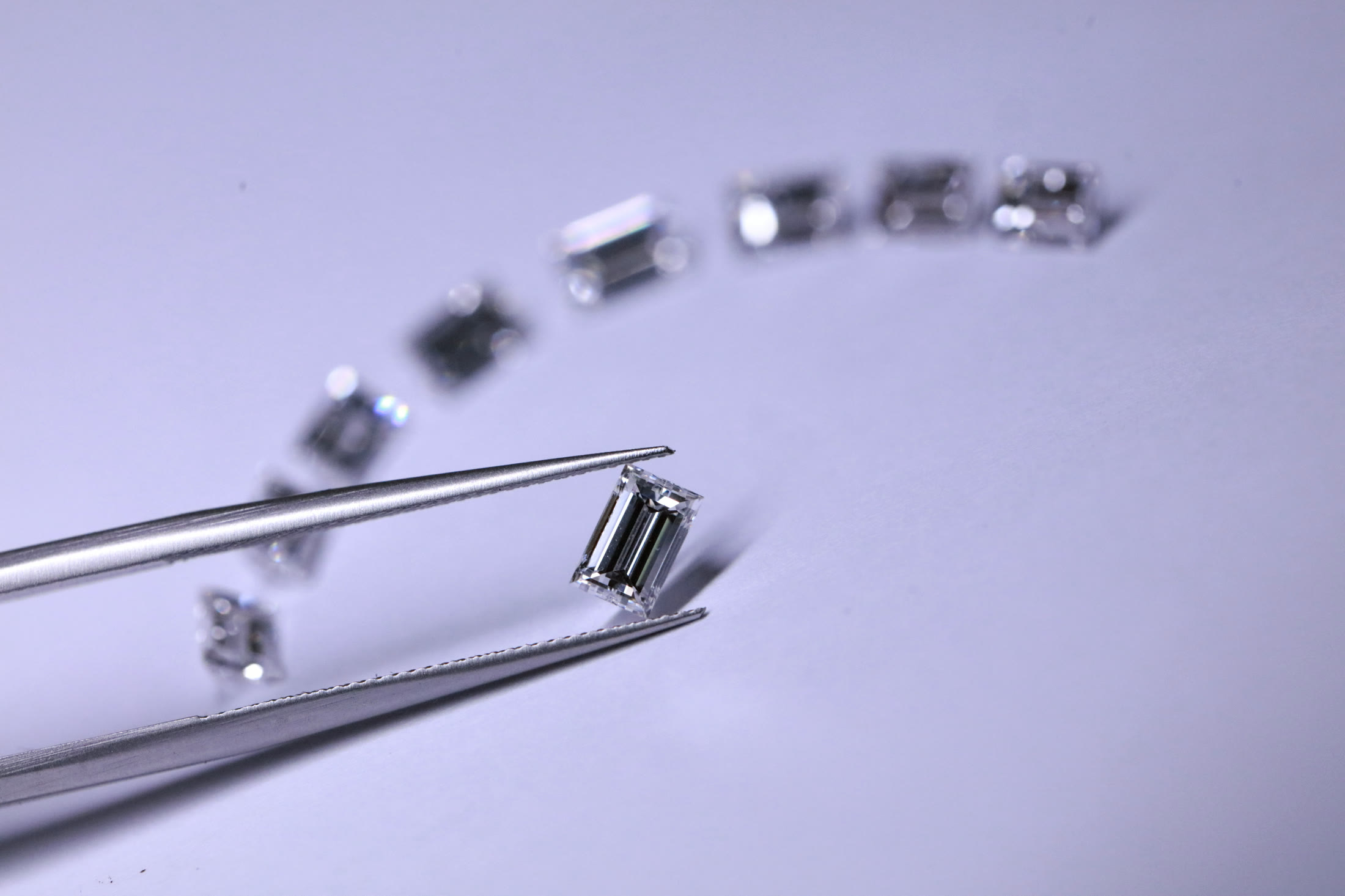 Baguette-cut diamonds