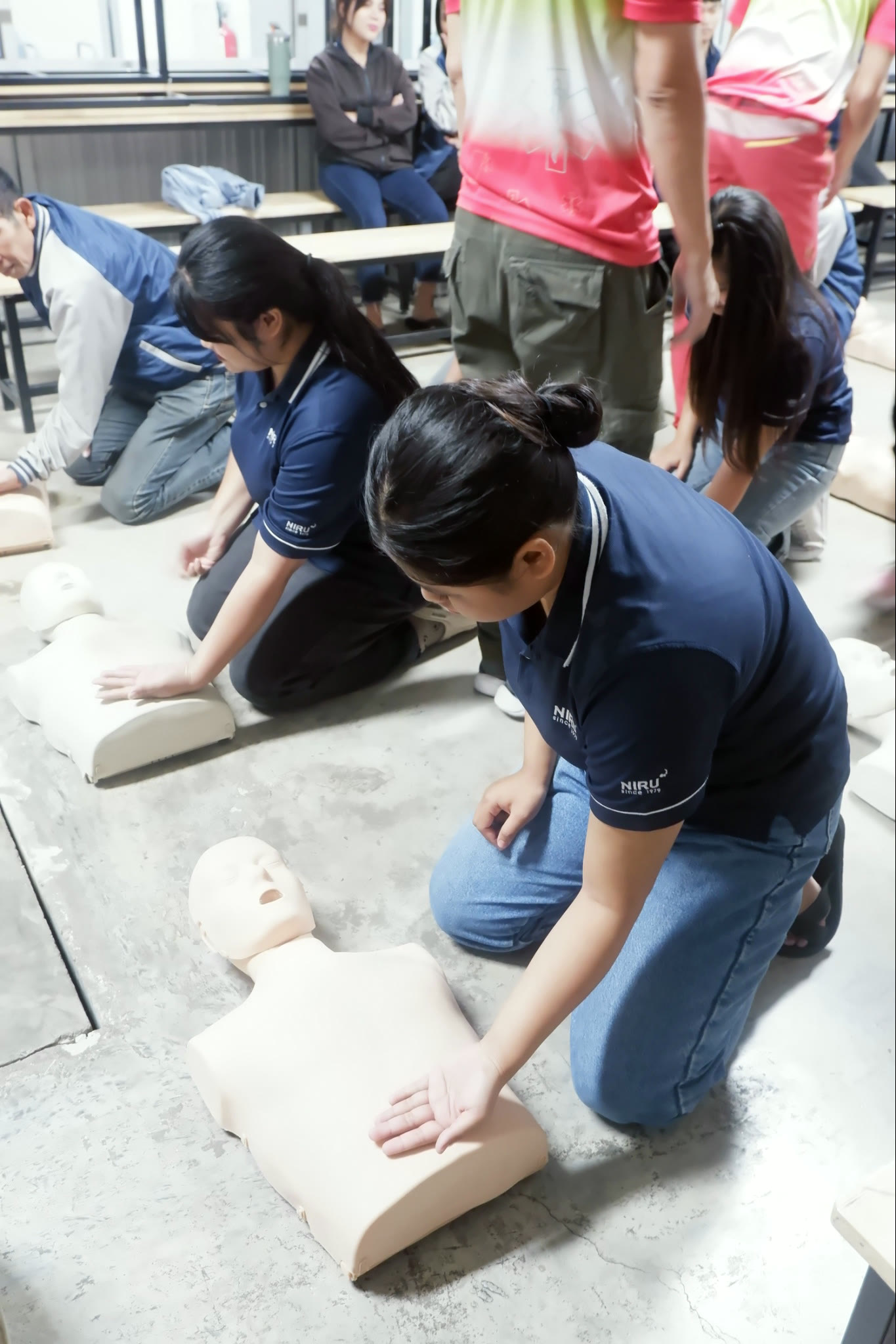 NIRU team members in a first aid and CPR training session